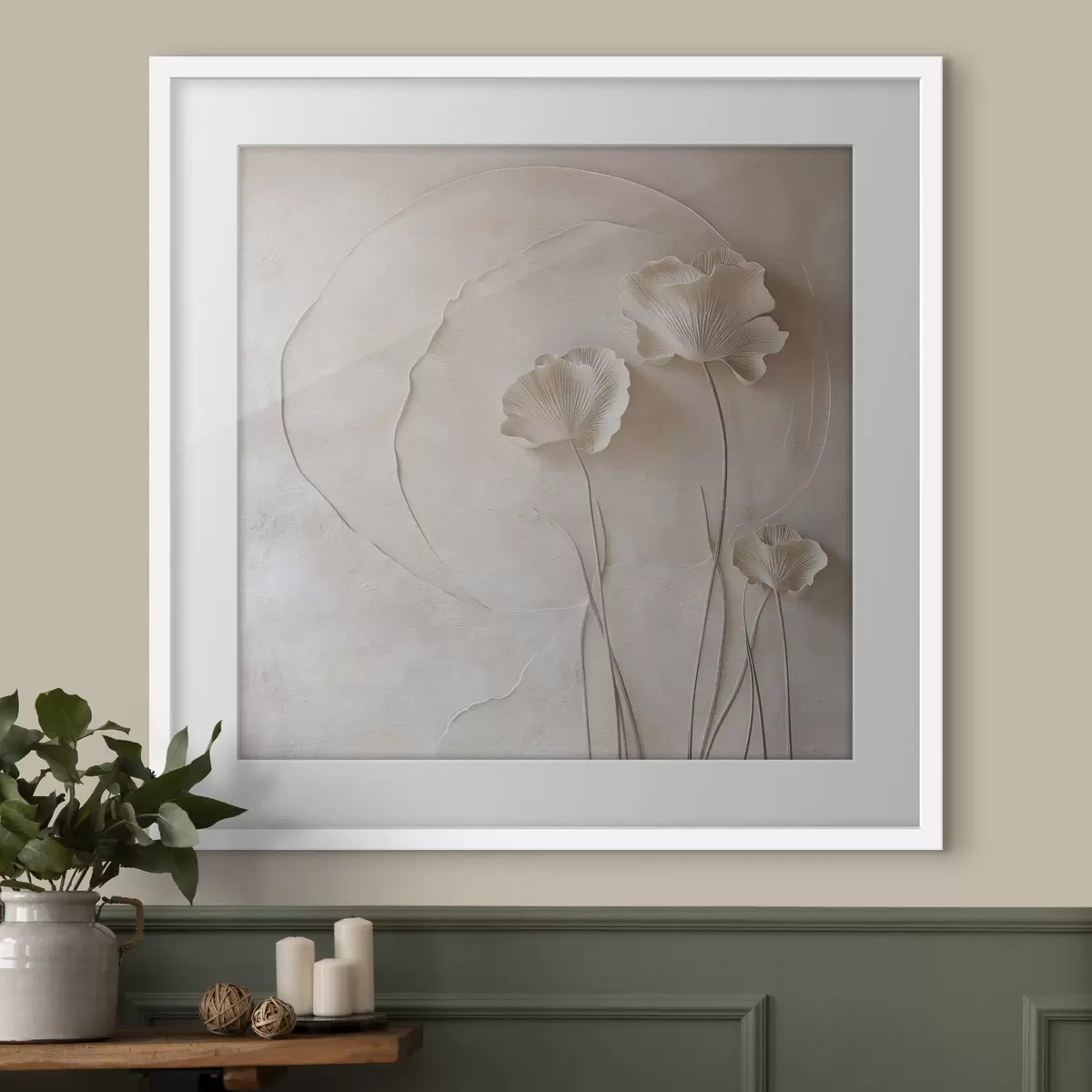 Poster Quelques fleurs sur un fond aux textures légères f49211