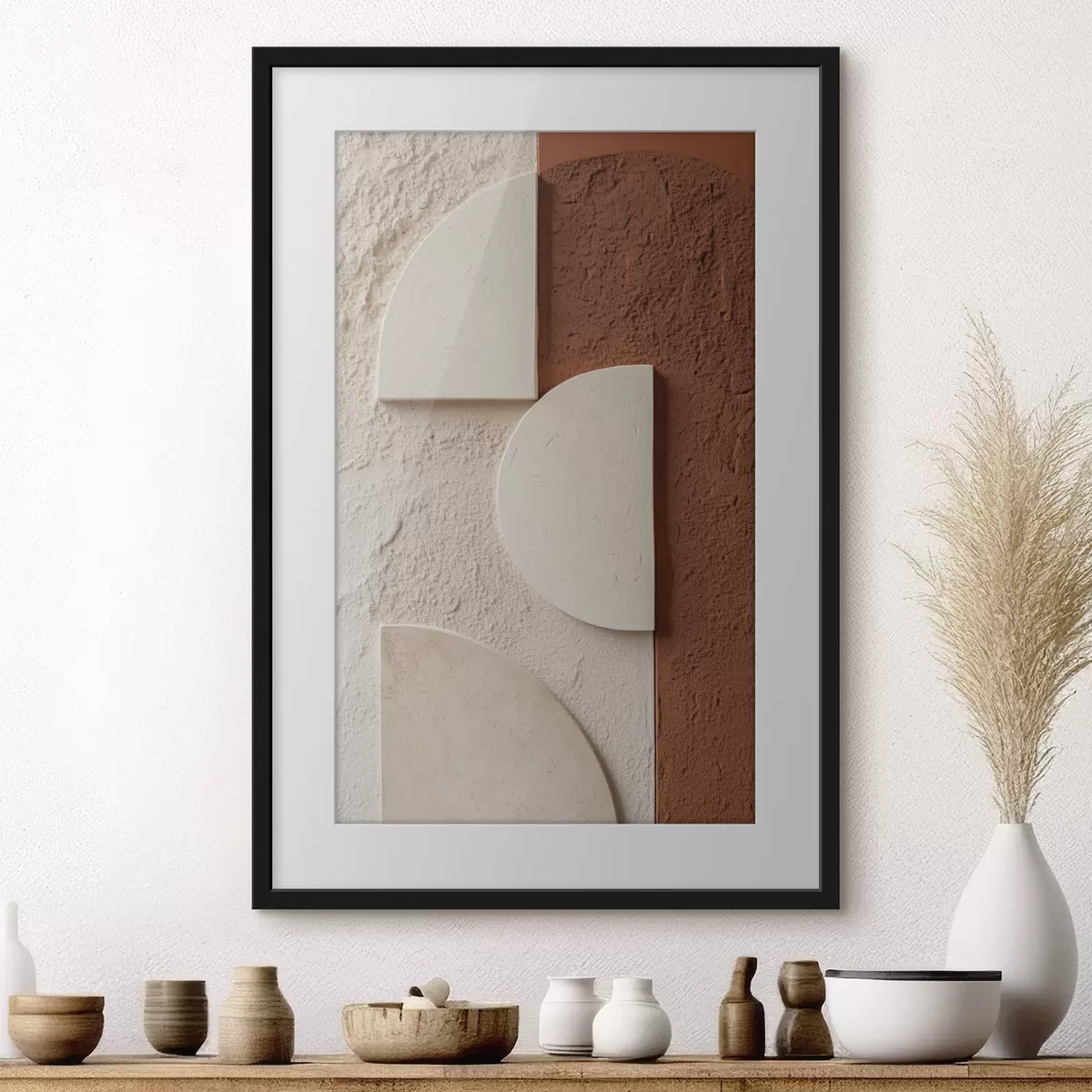 Poster Éléments géométriques dans des tons naturels et chaleureux f49213