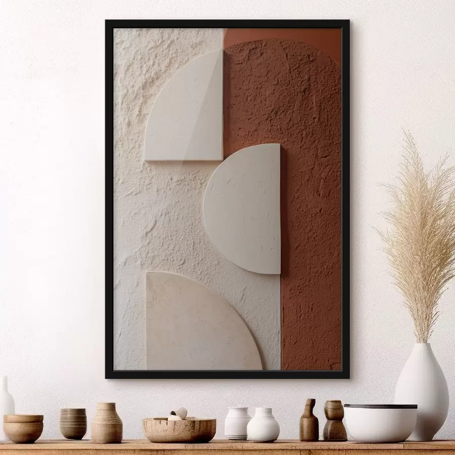 Papier peint Éléments géométriques dans des tons naturels et chaleureux f49213