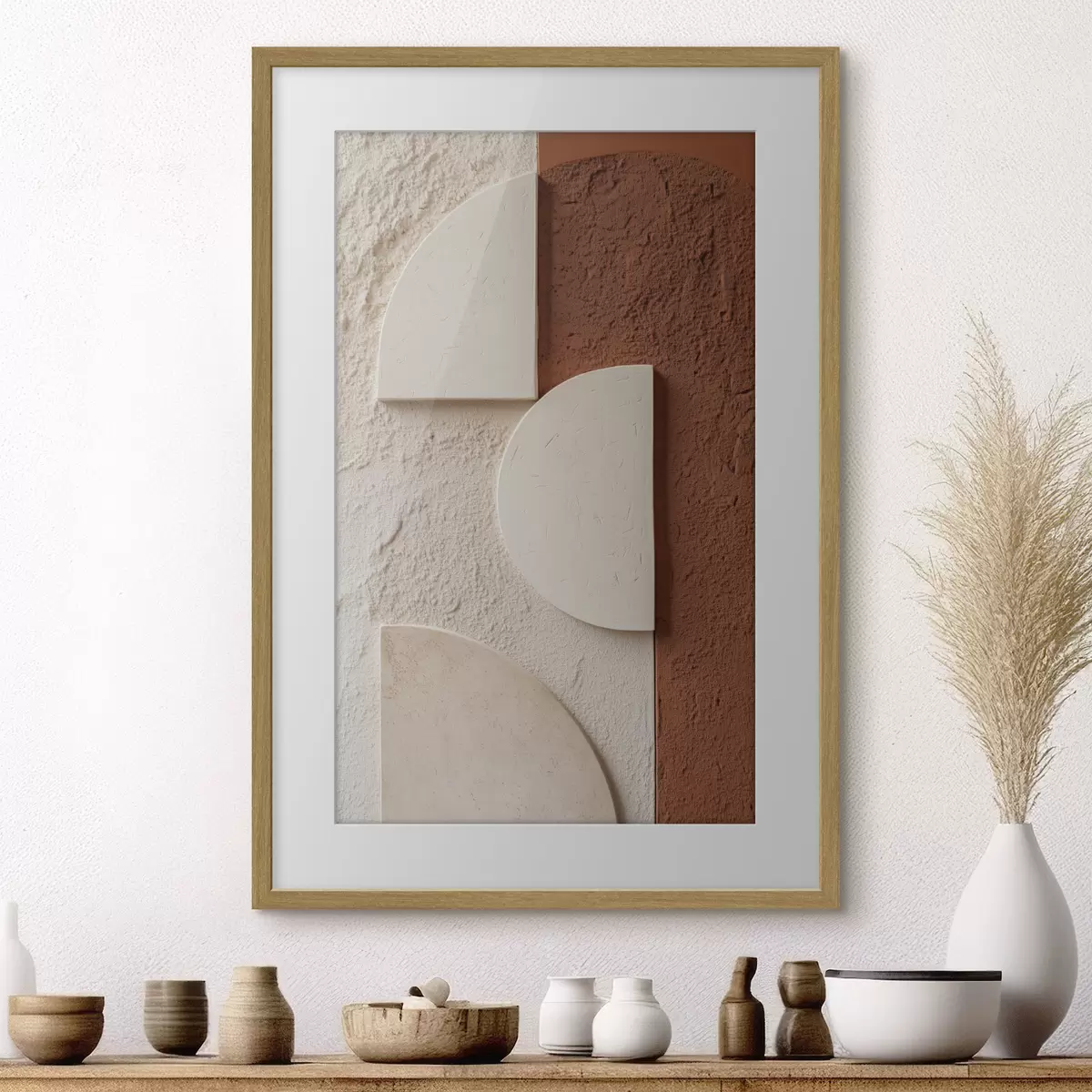 Poster Éléments géométriques dans des tons naturels et chaleureux f49213