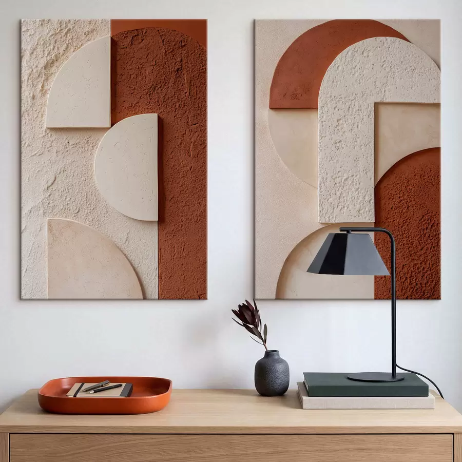 Tableau Formes géométriques en relief texturé m30487