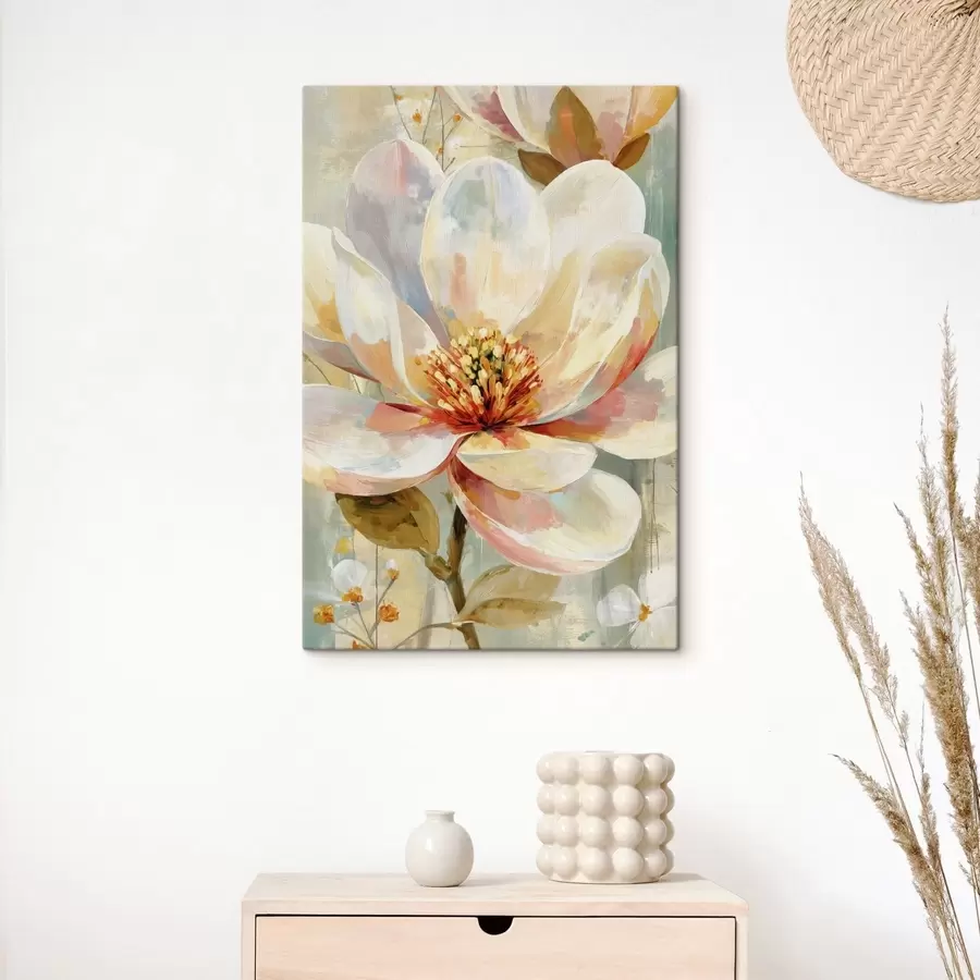 Tableau Une fleur délicate aux touches de couleur pastel s49182