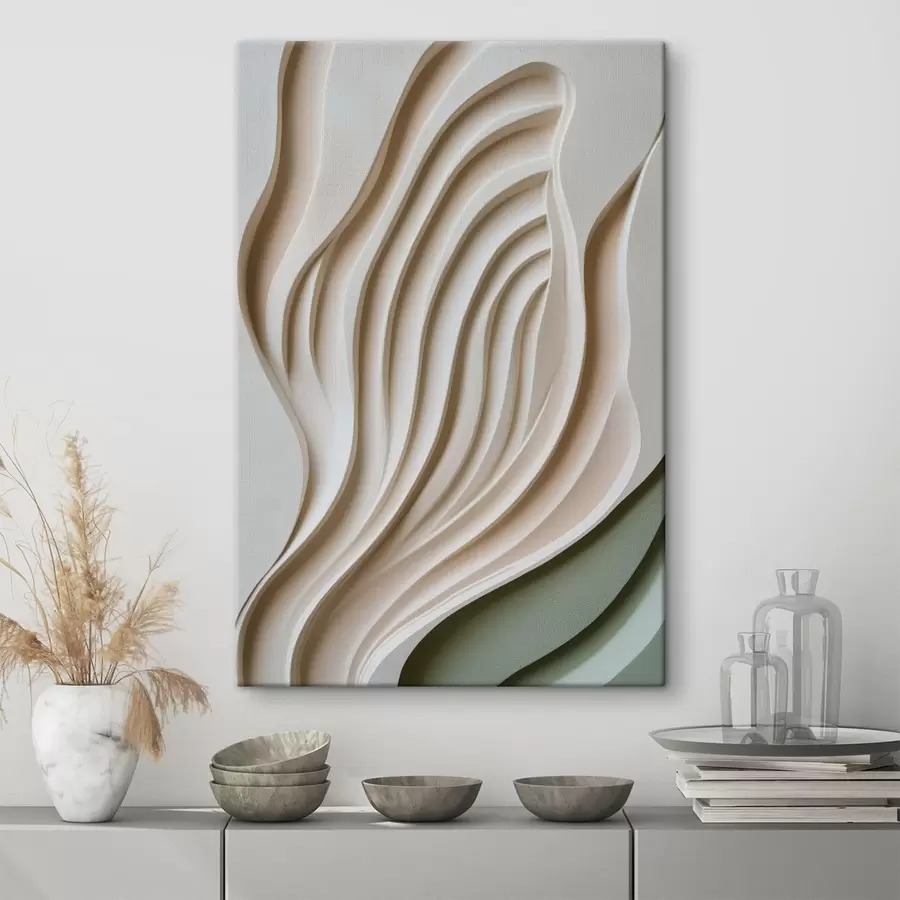 Tableau Des lignes fluides en relief dans des tons clairs s49194
