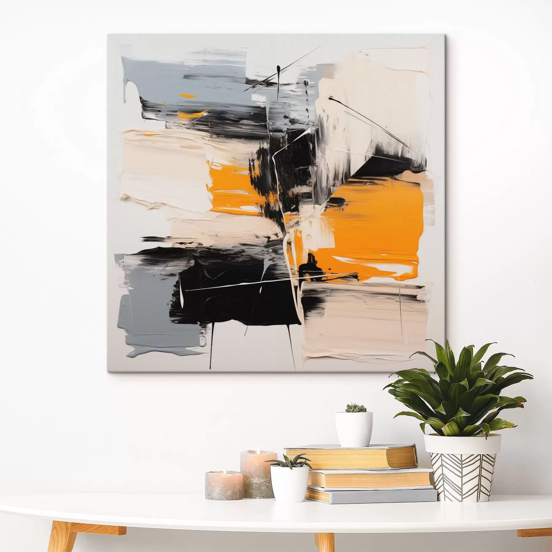 Tableau Des traits abstraits rehaussés de touches de couleurs vives s49196