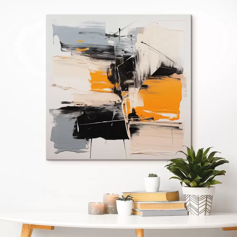 Tableau Des traits abstraits rehaussés de touches de couleurs vives s49196