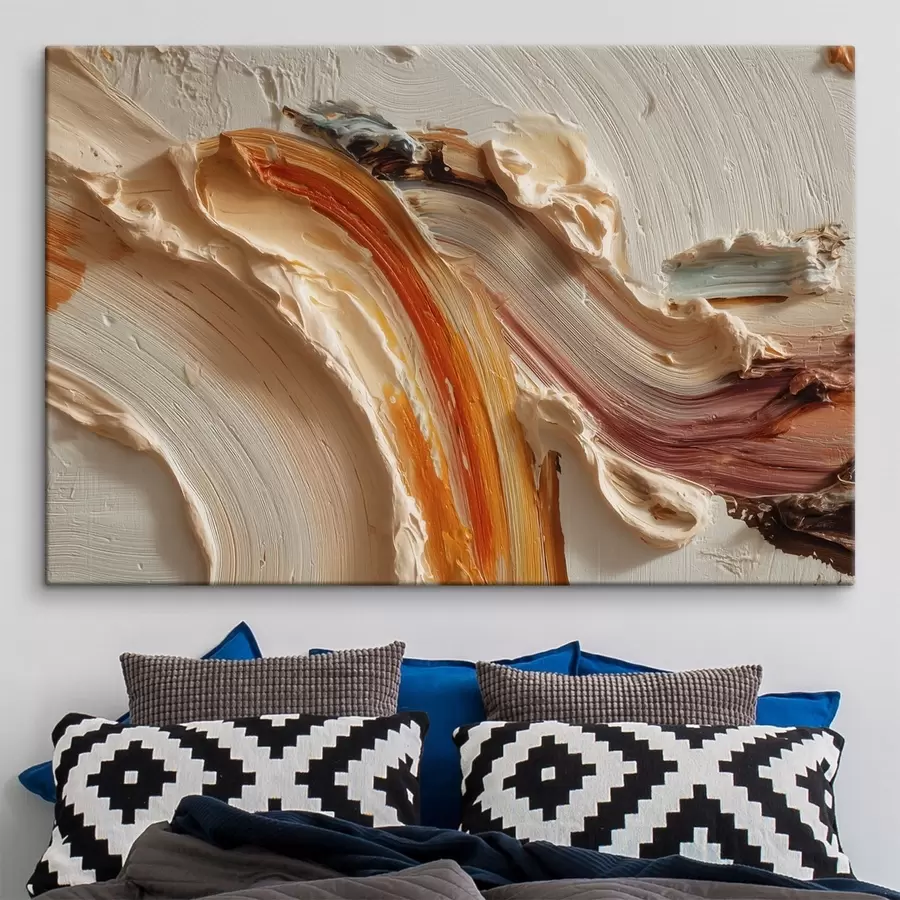 Tableau Touches abstraites de peinture épaisse et texturée s49203