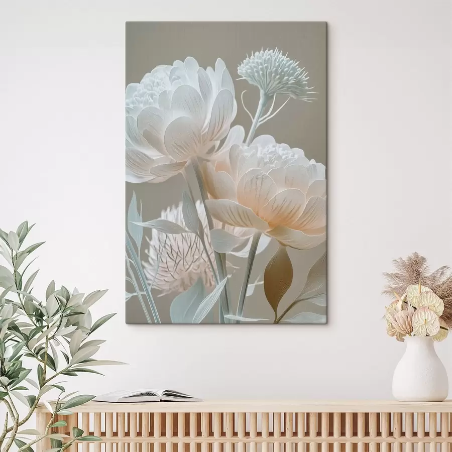 Tableau Composition aérienne de fleurs aux tons pastel s49210