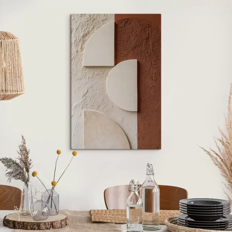 Tableau Éléments géométriques dans des tons naturels et chaleureux s49213