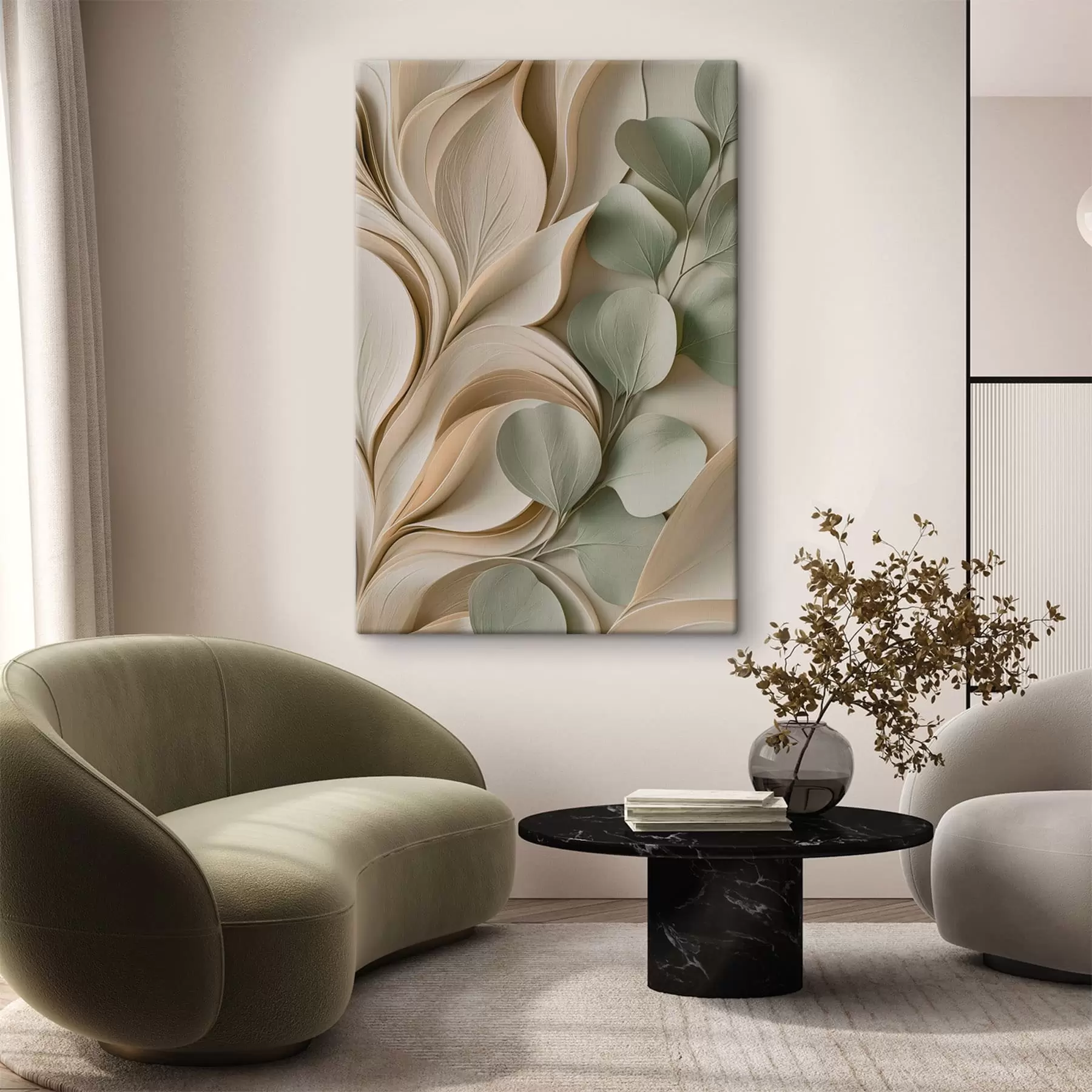 Tableau Abstraction avec une branche feuillue s49123