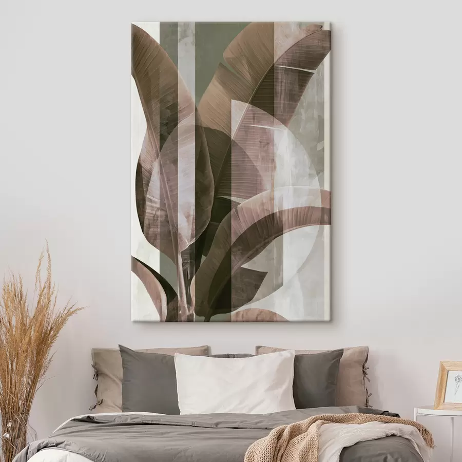 Tableau Abstraction avec des feuilles tropicales s49125