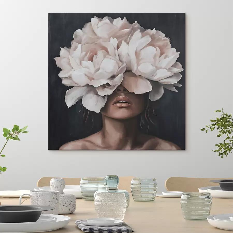 Tableau Une jeune fille aux fleurs s49260