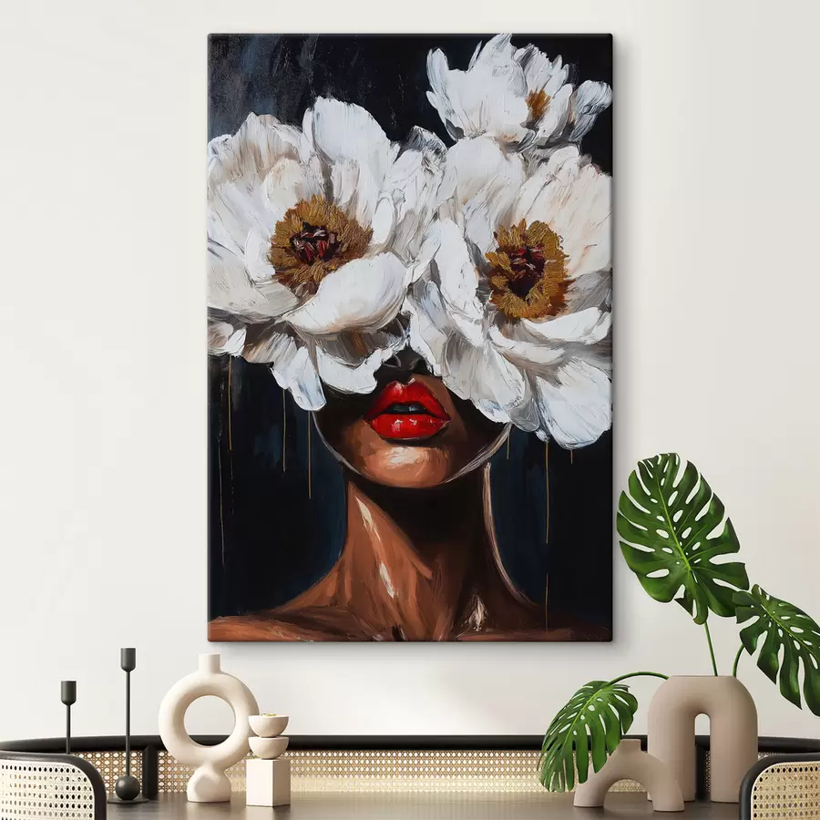 Tableau Fille avec des fleurs s49269