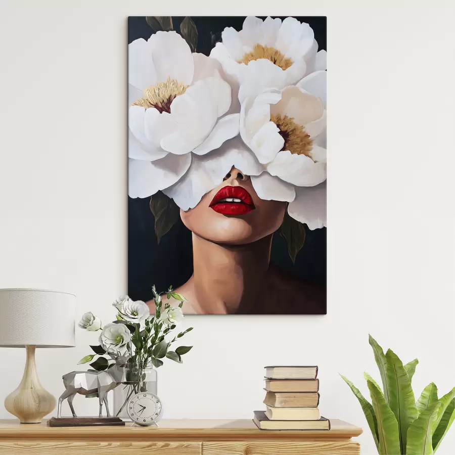 Tableau Fille avec des fleurs s49270