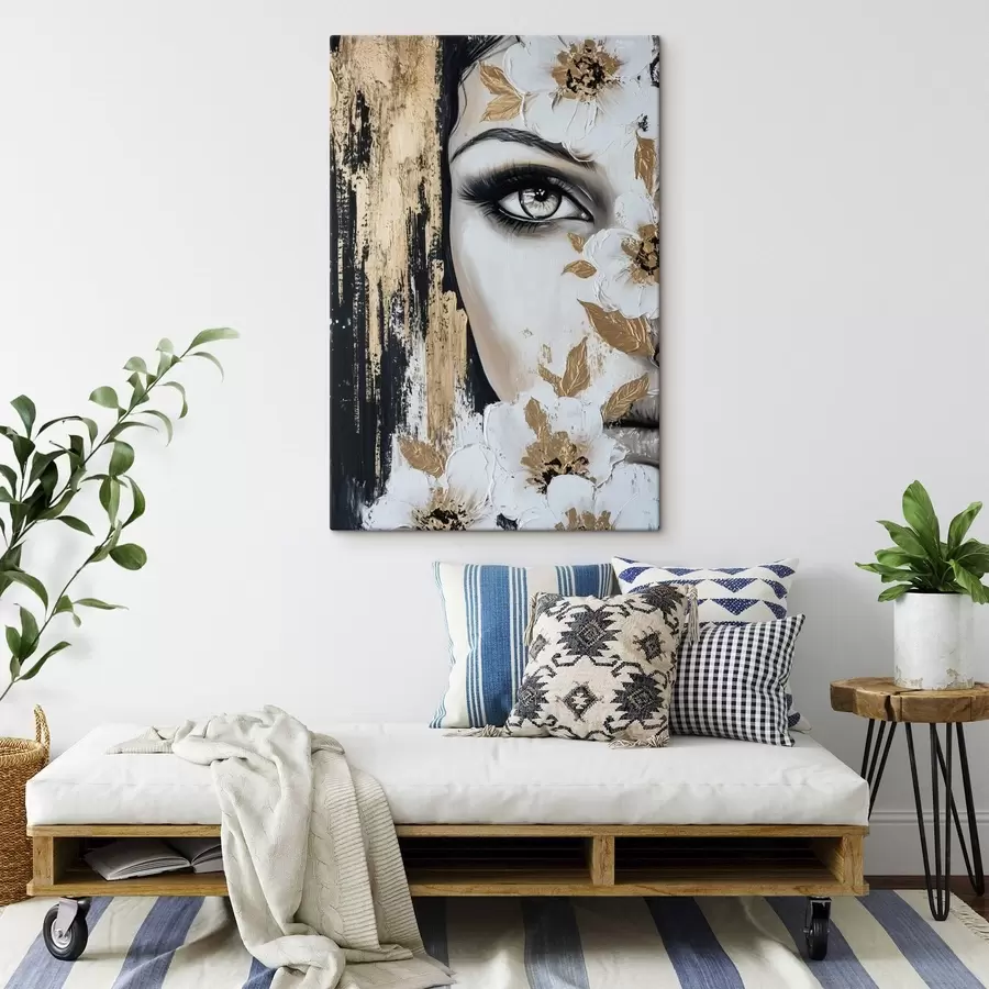 Tableau Fille avec des fleurs s49271