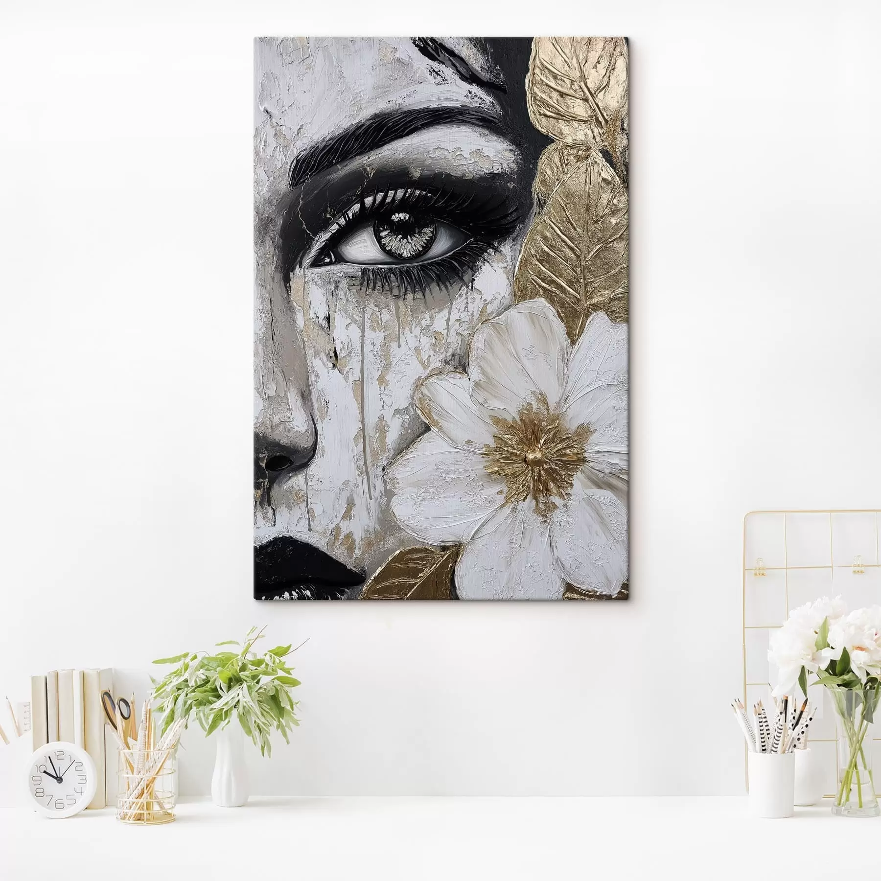Tableau Fille avec des fleurs s49273