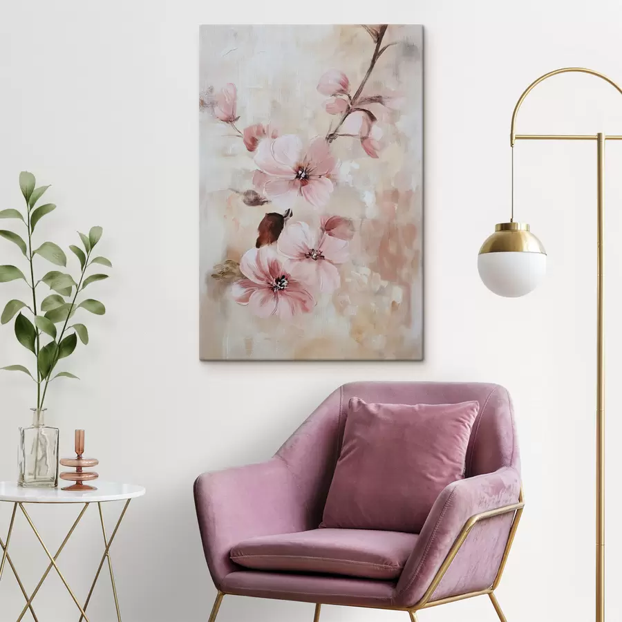 Tableau Branche avec fleurs s49277