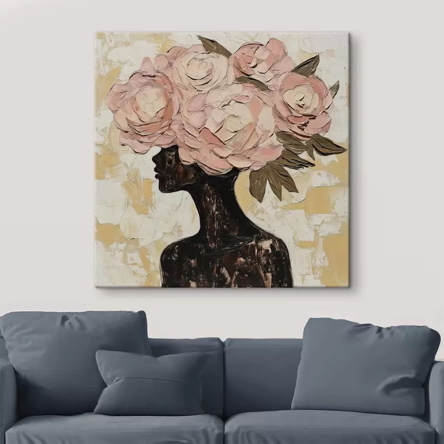 Tableau Une jeune fille aux fleurs s49286