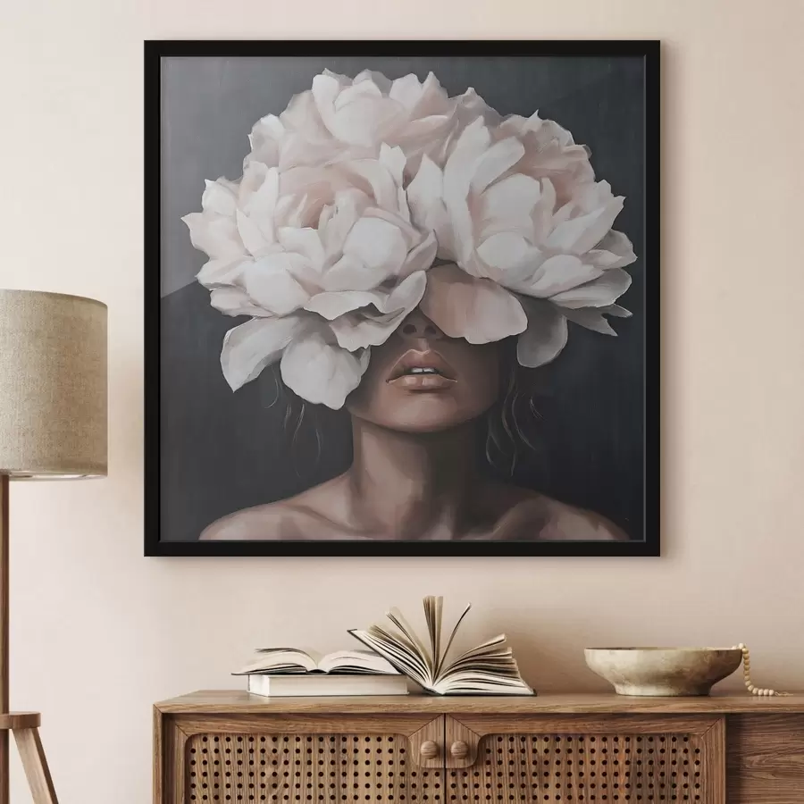 Papier peint Une jeune fille aux fleurs f49260