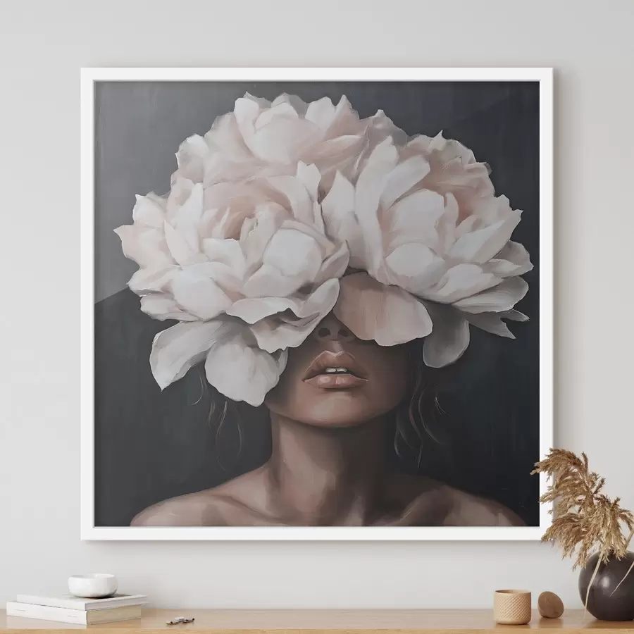 Papier peint Une jeune fille aux fleurs f49260