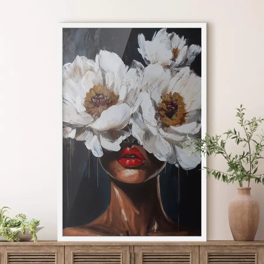 Papier peint Fille avec des fleurs f49269