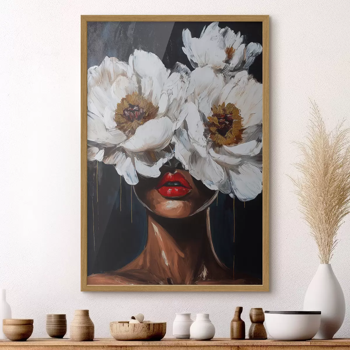 Poster Fille avec des fleurs f49269