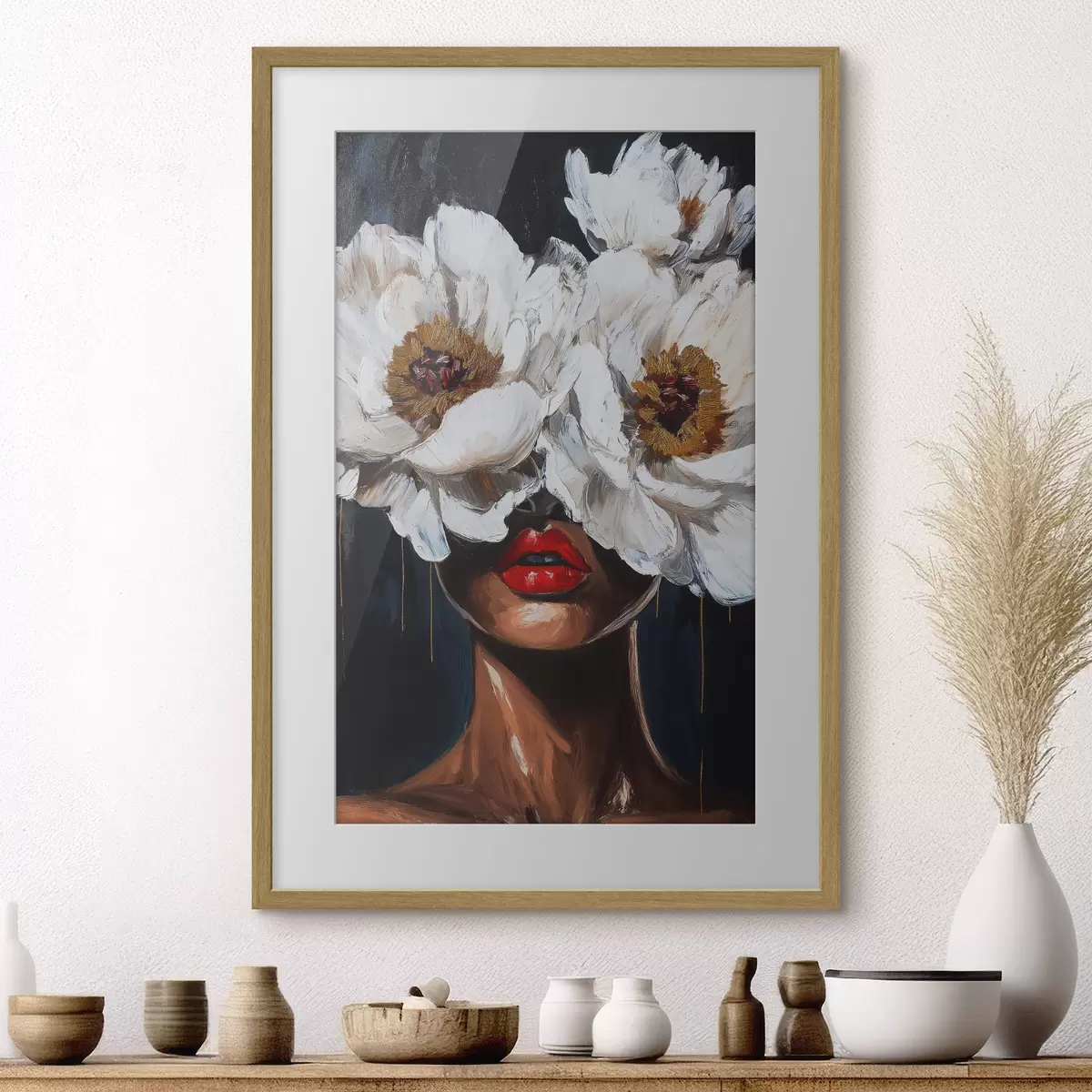 Poster Fille avec des fleurs f49269