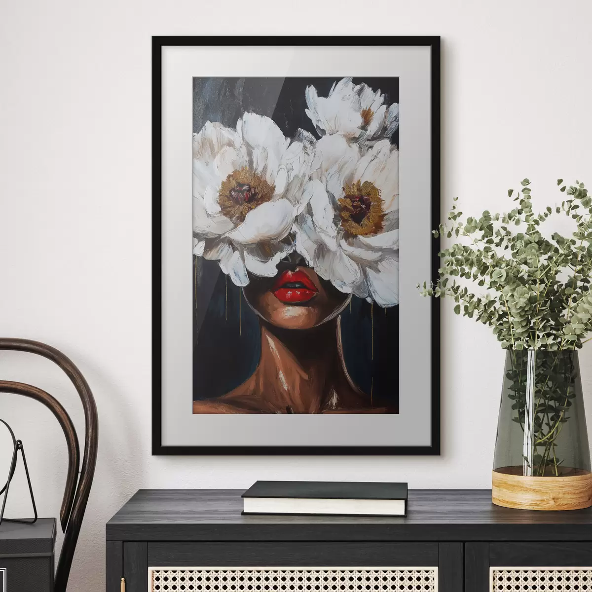 Poster Fille avec des fleurs f49269