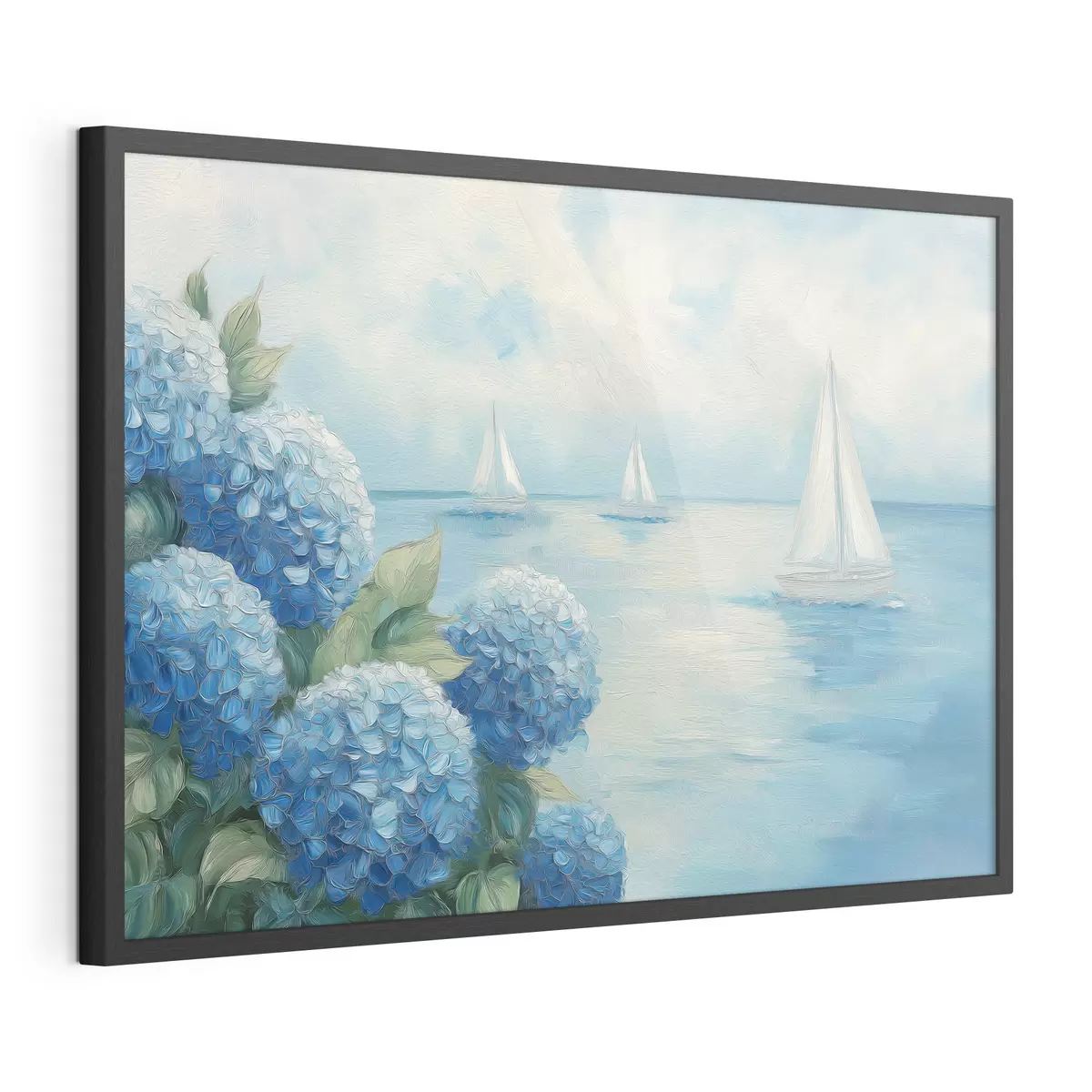 Poster Paysage marin aux hortensias f49276