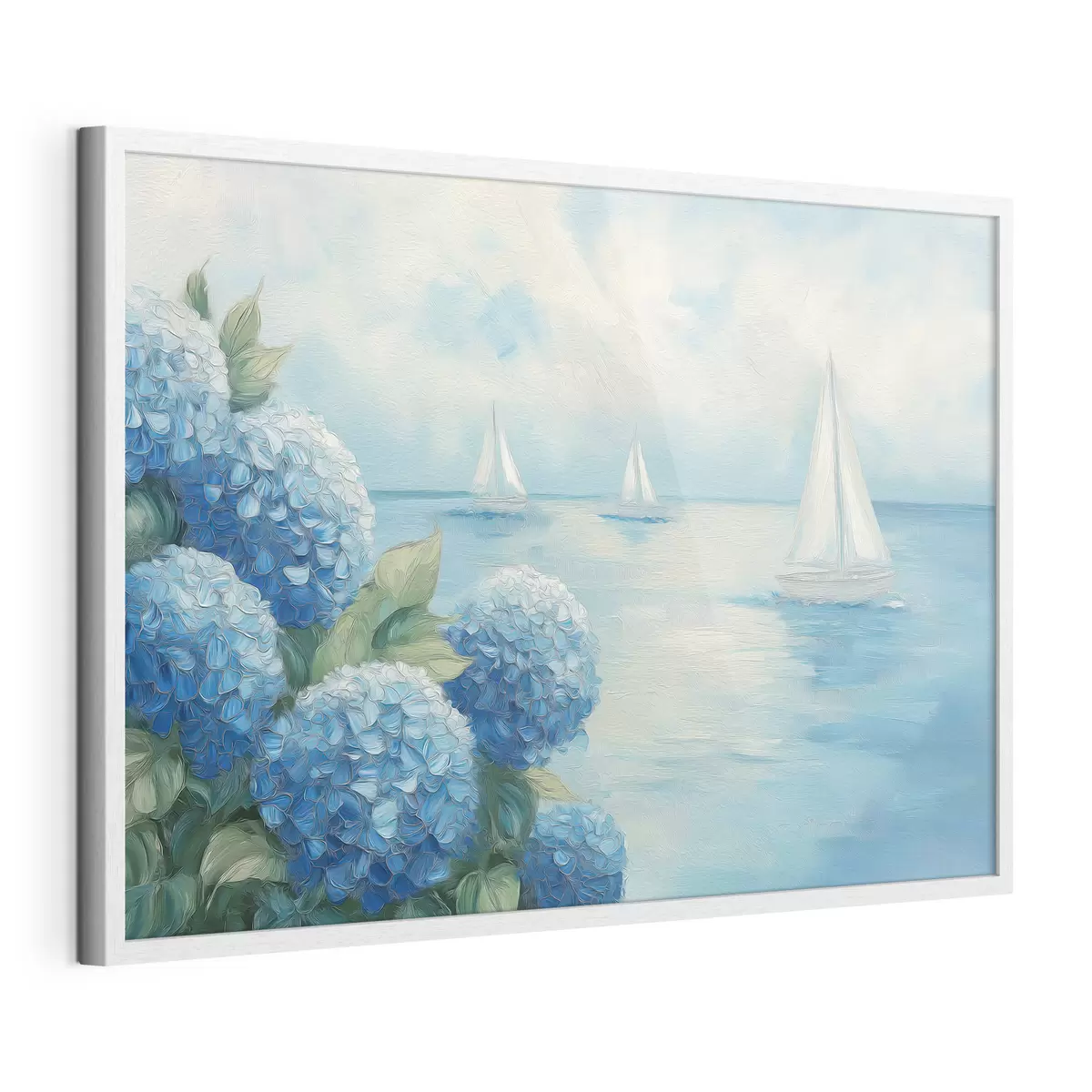 Poster Paysage marin aux hortensias f49276