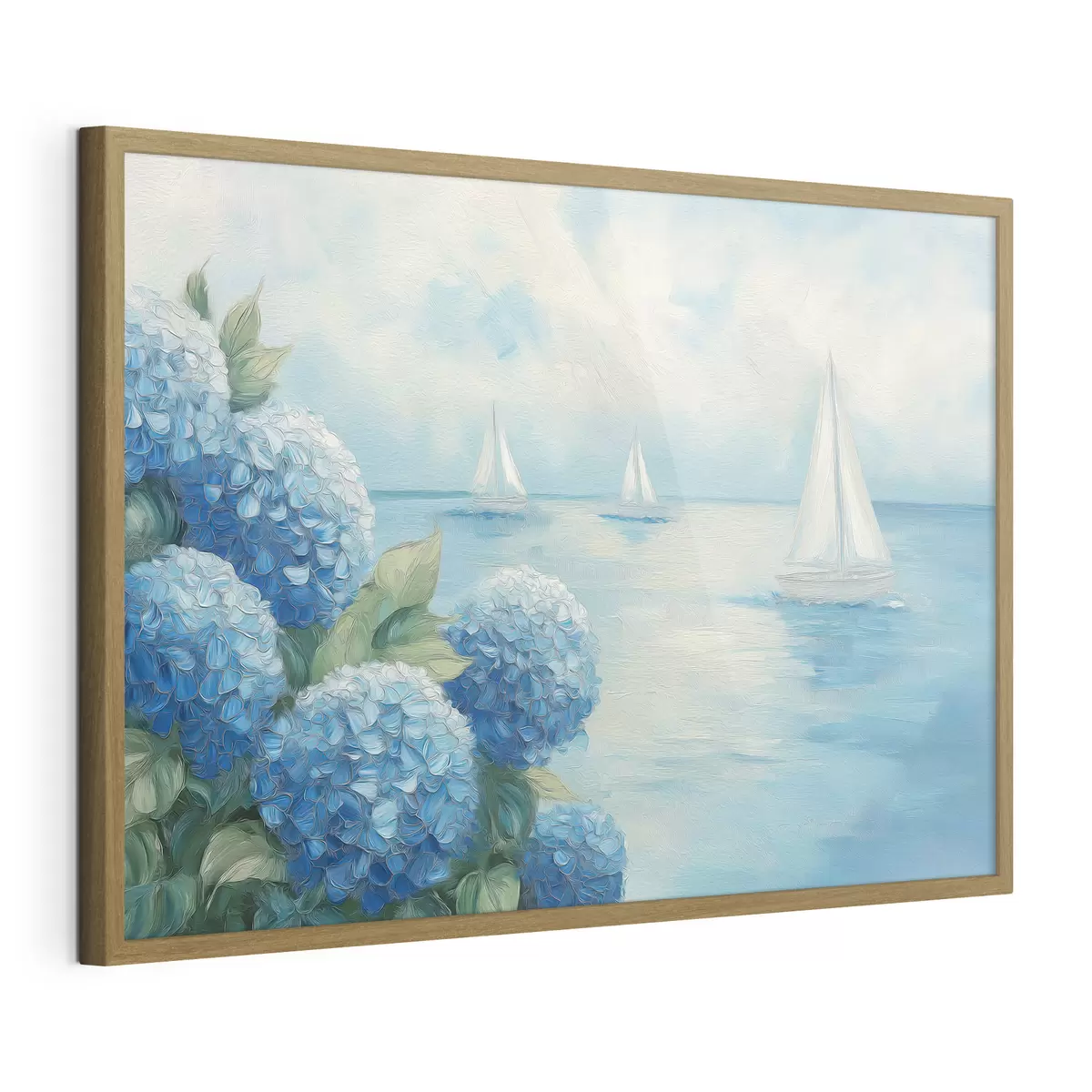 Poster Paysage marin aux hortensias f49276