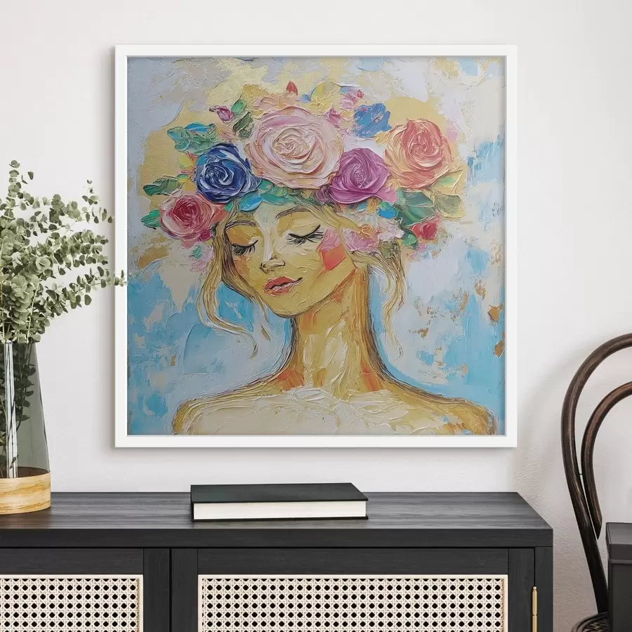 Papier peint Une jeune fille aux fleurs f49287