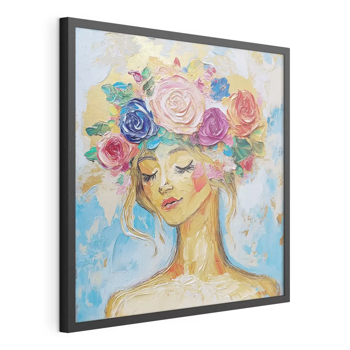 Poster Une jeune fille aux fleurs f49287