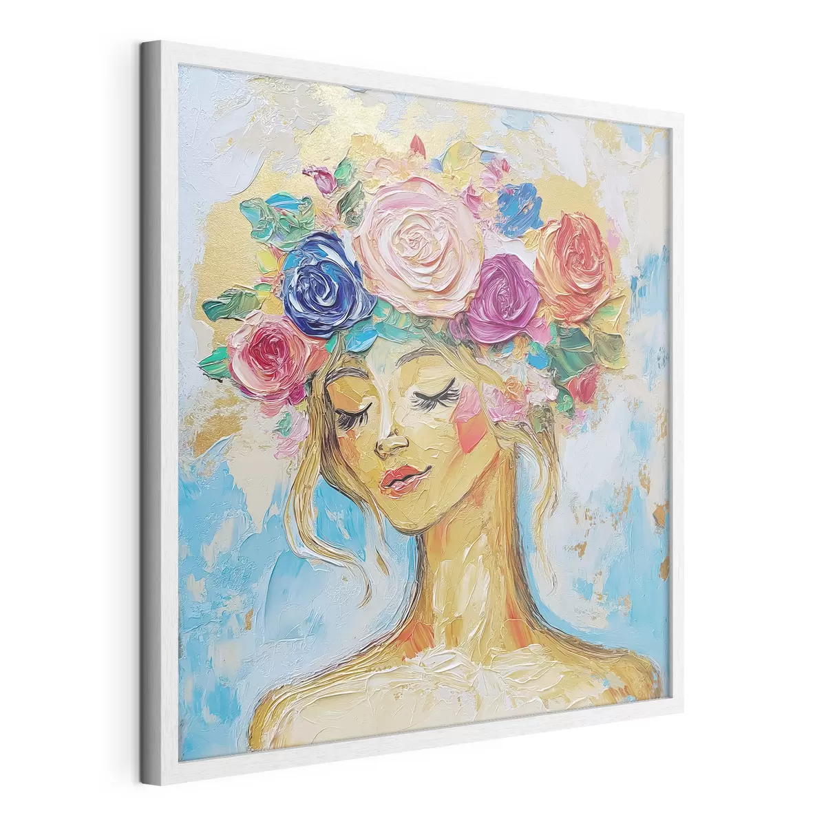Poster Une jeune fille aux fleurs f49287