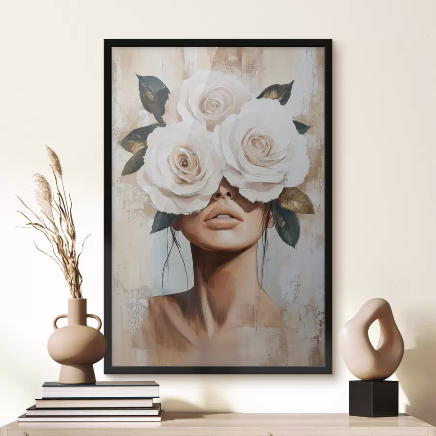 Papier peint Une jeune fille aux fleurs f49288