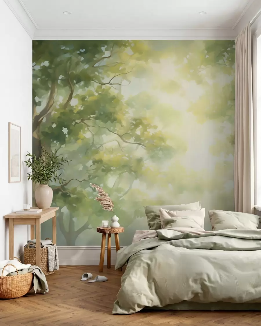 Papier peint Peinture abstraite imitant des branches d'arbre w05588