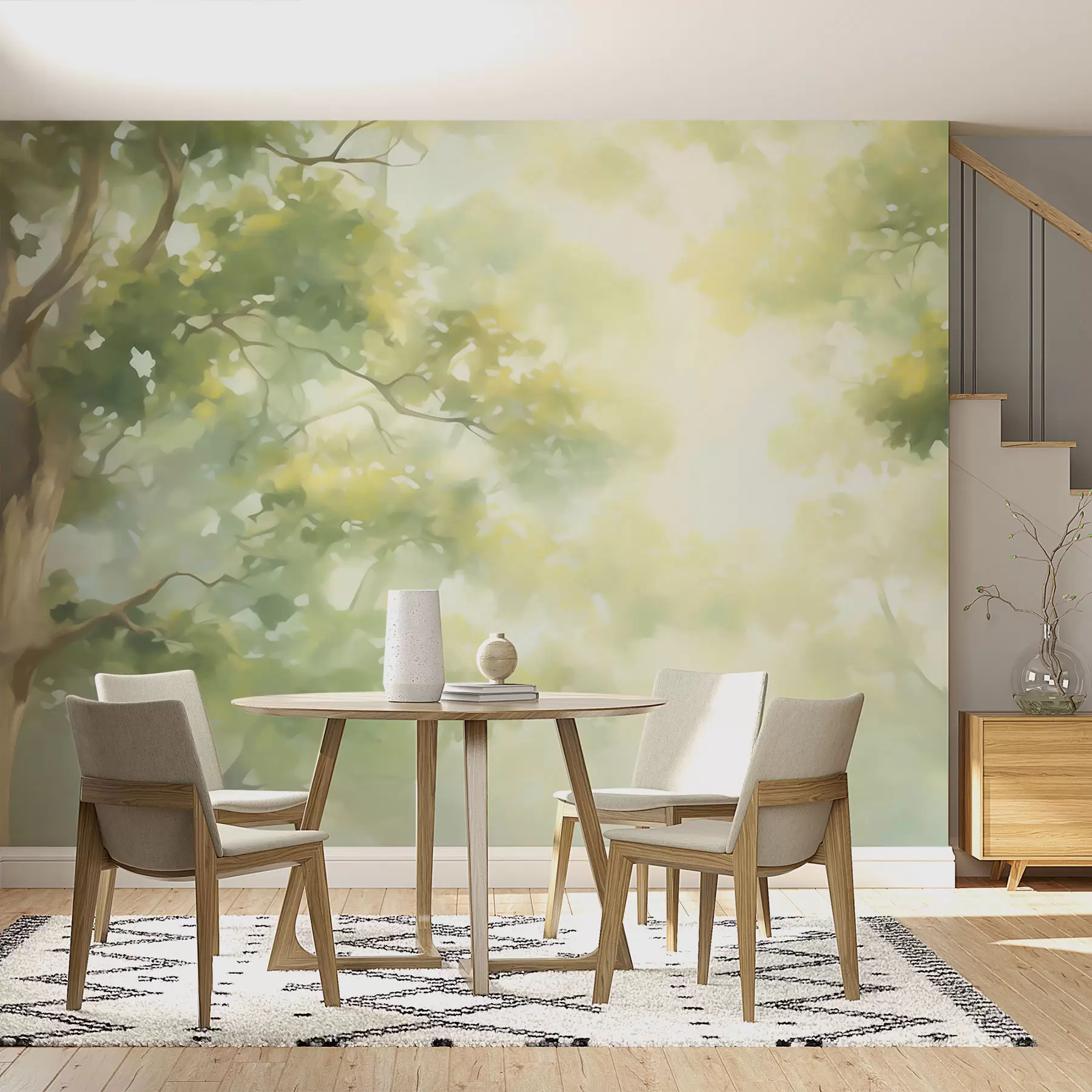 Papier peint Peinture abstraite imitant des branches d'arbre w05588