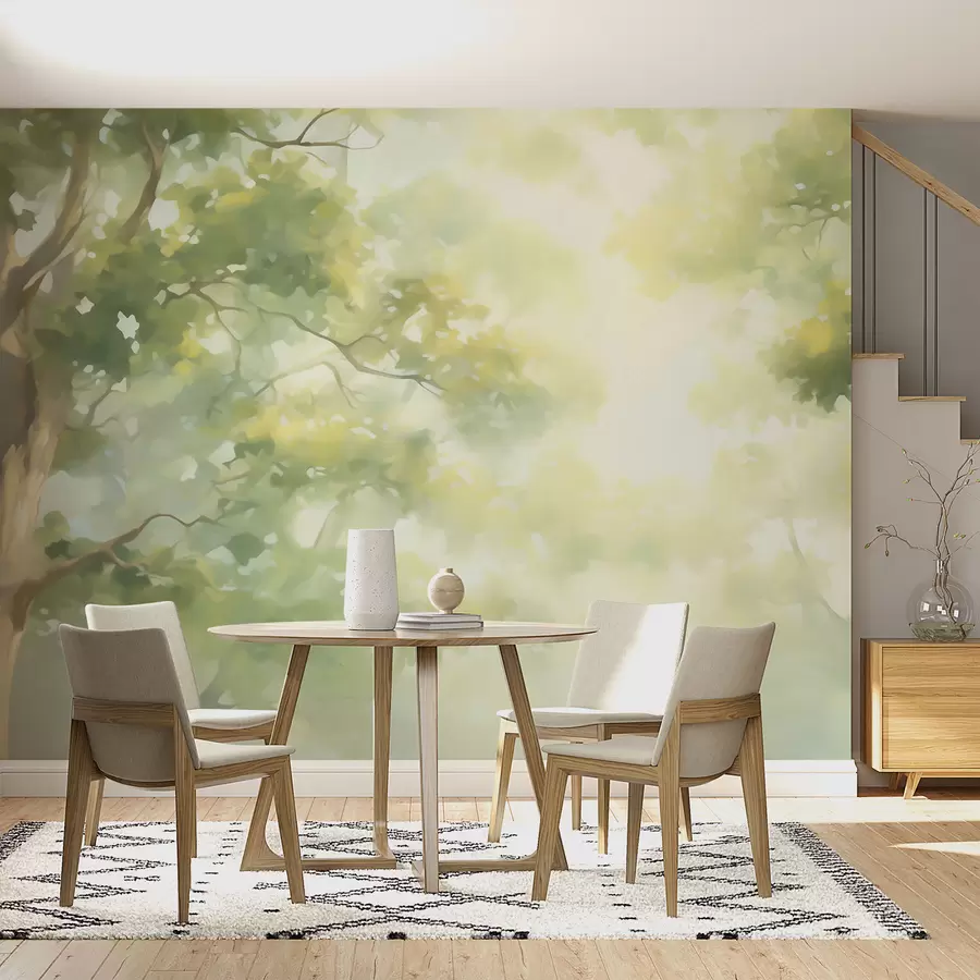 Papier peint Peinture abstraite imitant des branches d'arbre w05588