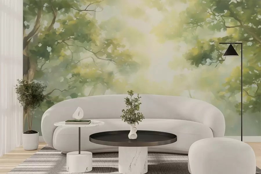 Papier peint Peinture abstraite imitant des branches d'arbre w05588