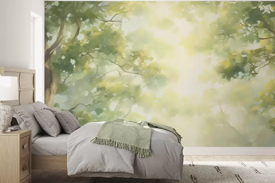 Papier peint Peinture abstraite imitant des branches d'arbre w05588