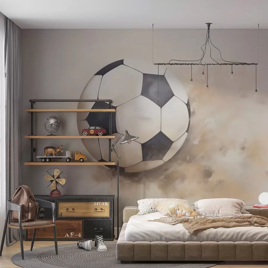 Papier peint Peinture imitant un ballon de football w05640