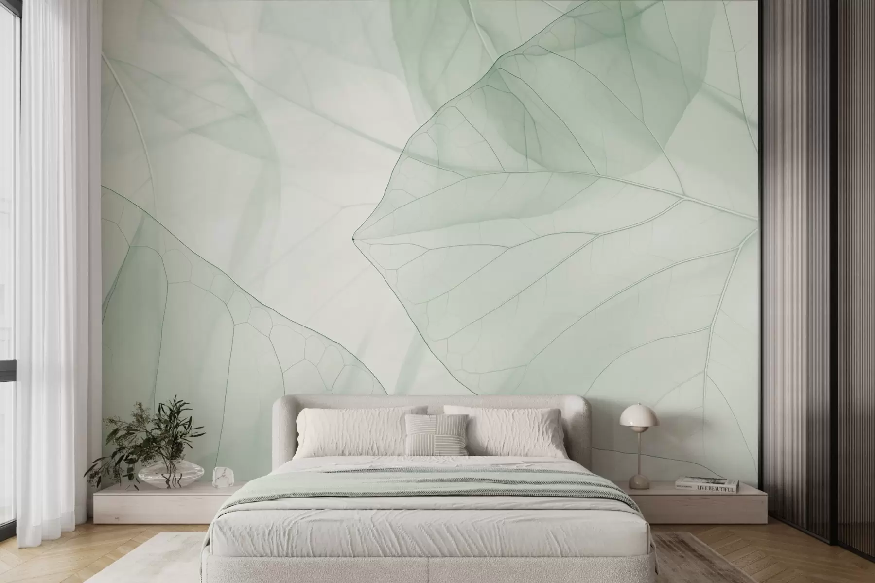 Papier peint Veines de feuilles abstraites w05474