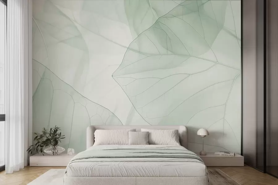Papier peint Veines de feuilles abstraites w05474