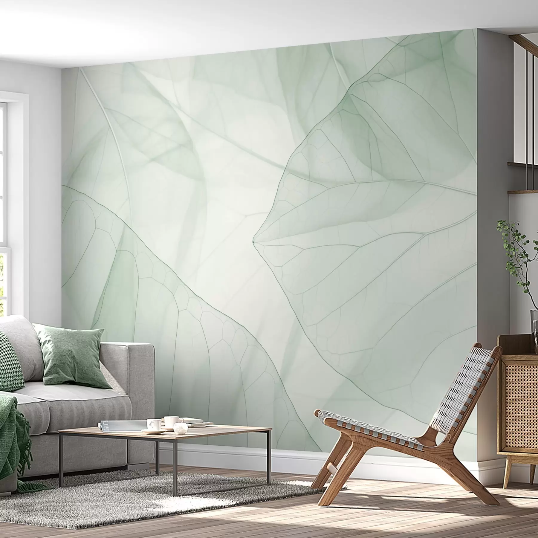 Papier peint Veines de feuilles abstraites w05474