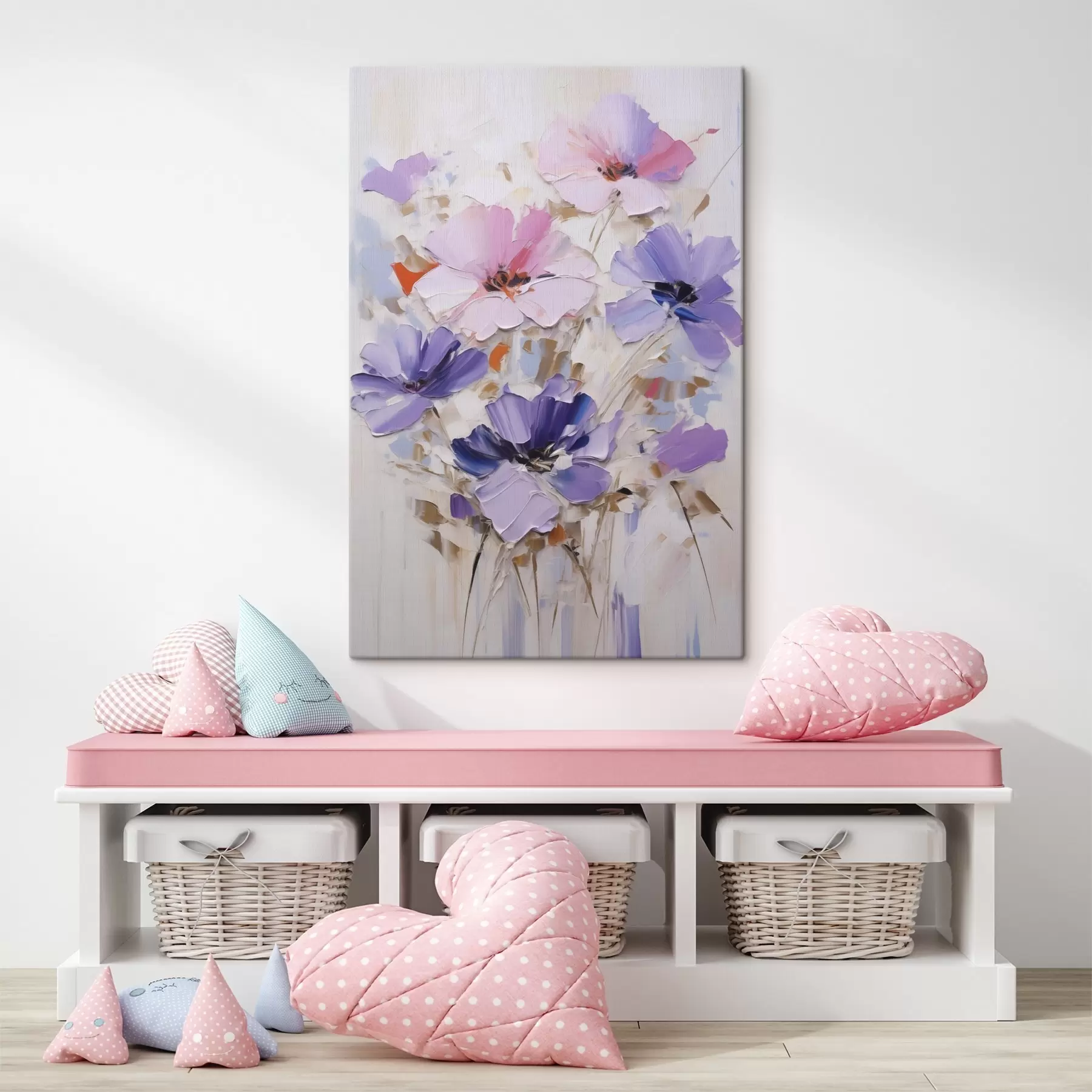 Tableau Fleurs, peinture d'imitation s49136