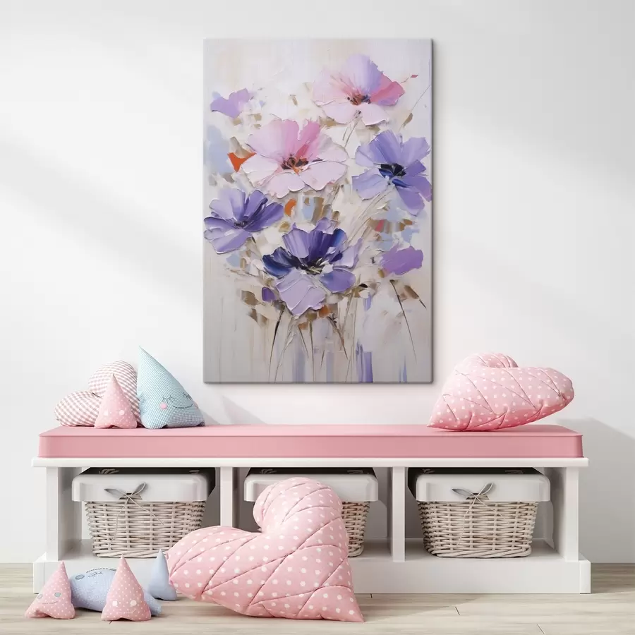 Tableau Fleurs, peinture d'imitation s49136