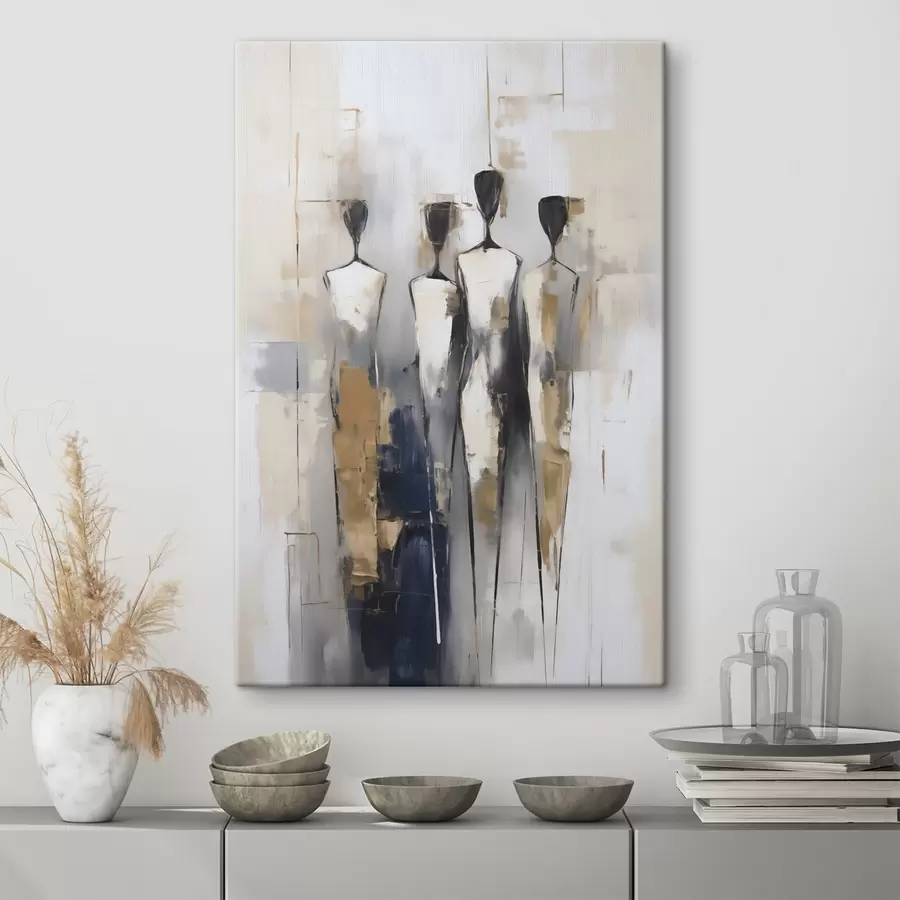 Tableau Silhouettes abstraites, imitation de la peinture s49137
