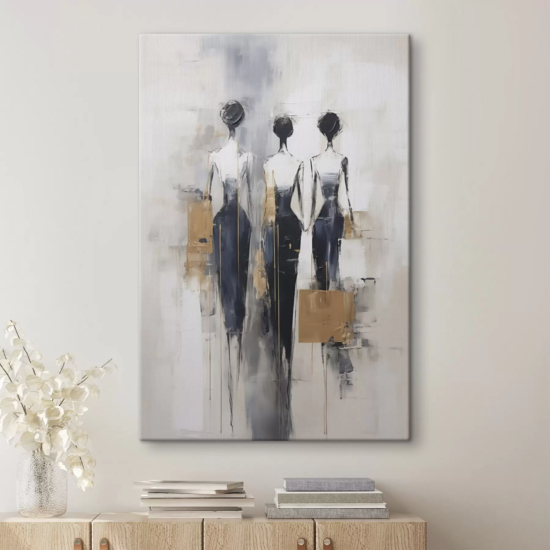 Tableau Silhouettes abstraites, imitation de la peinture s49138