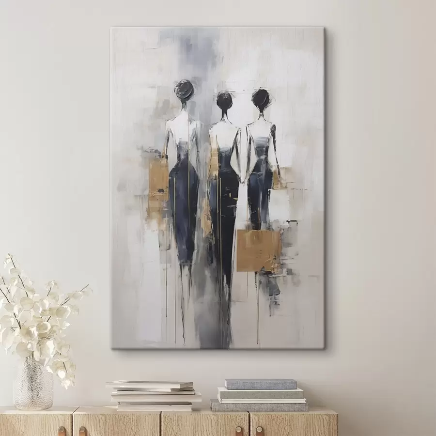 Tableau Silhouettes abstraites, imitation de la peinture s49138