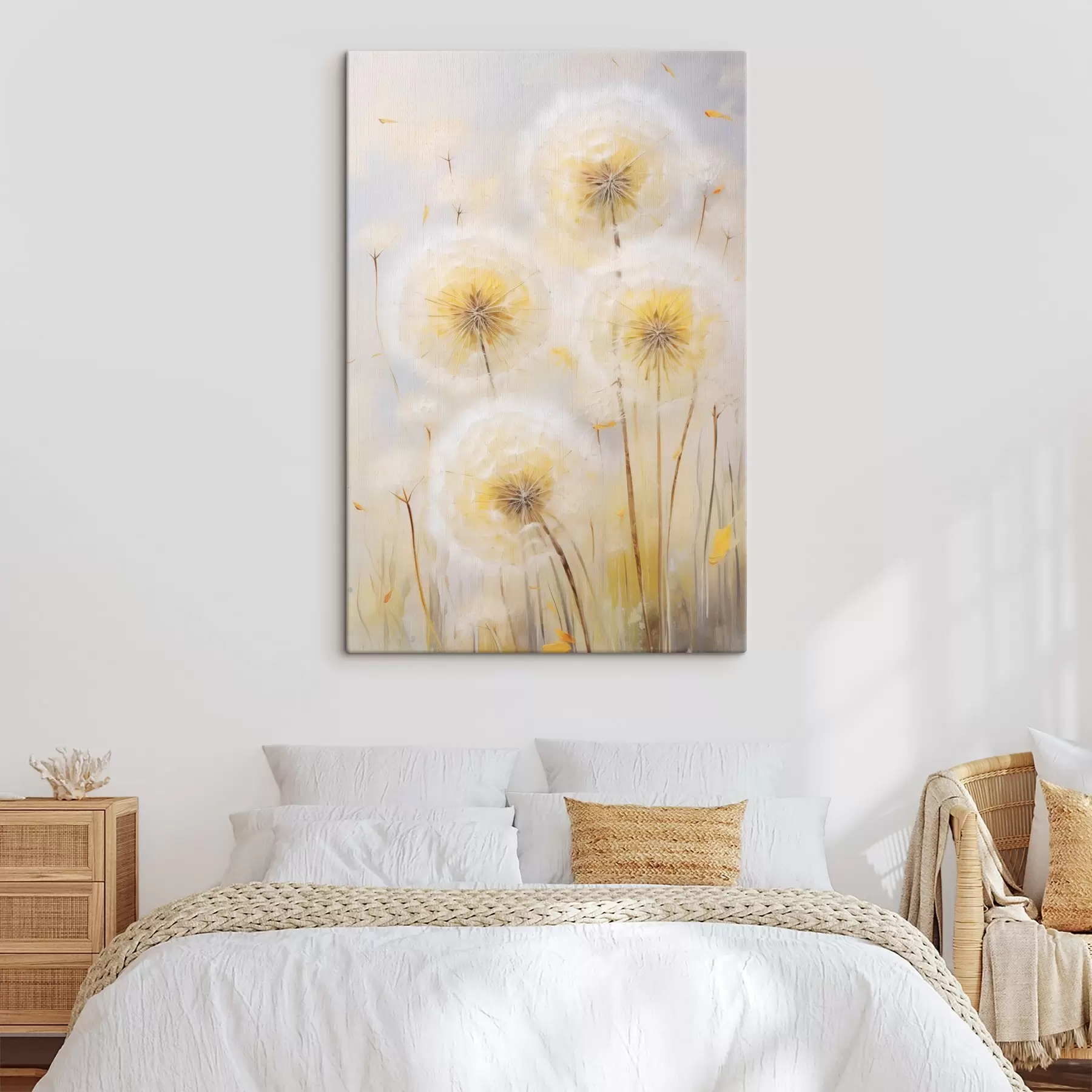 Tableau Pissenlits, peinture d'imitation s49296