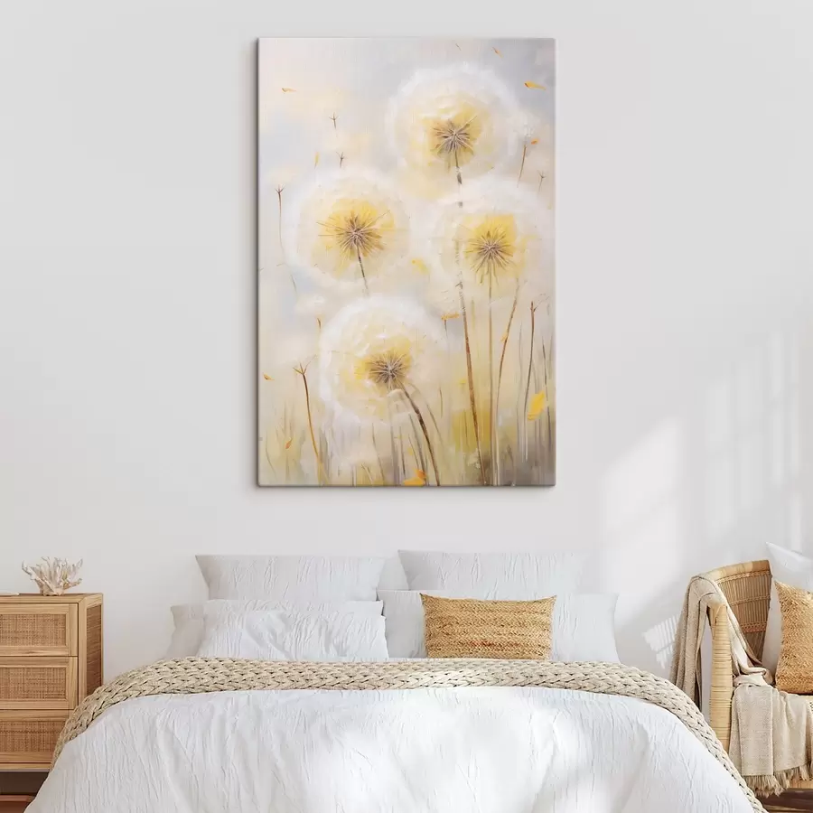 Tableau Pissenlits, peinture d'imitation s49296